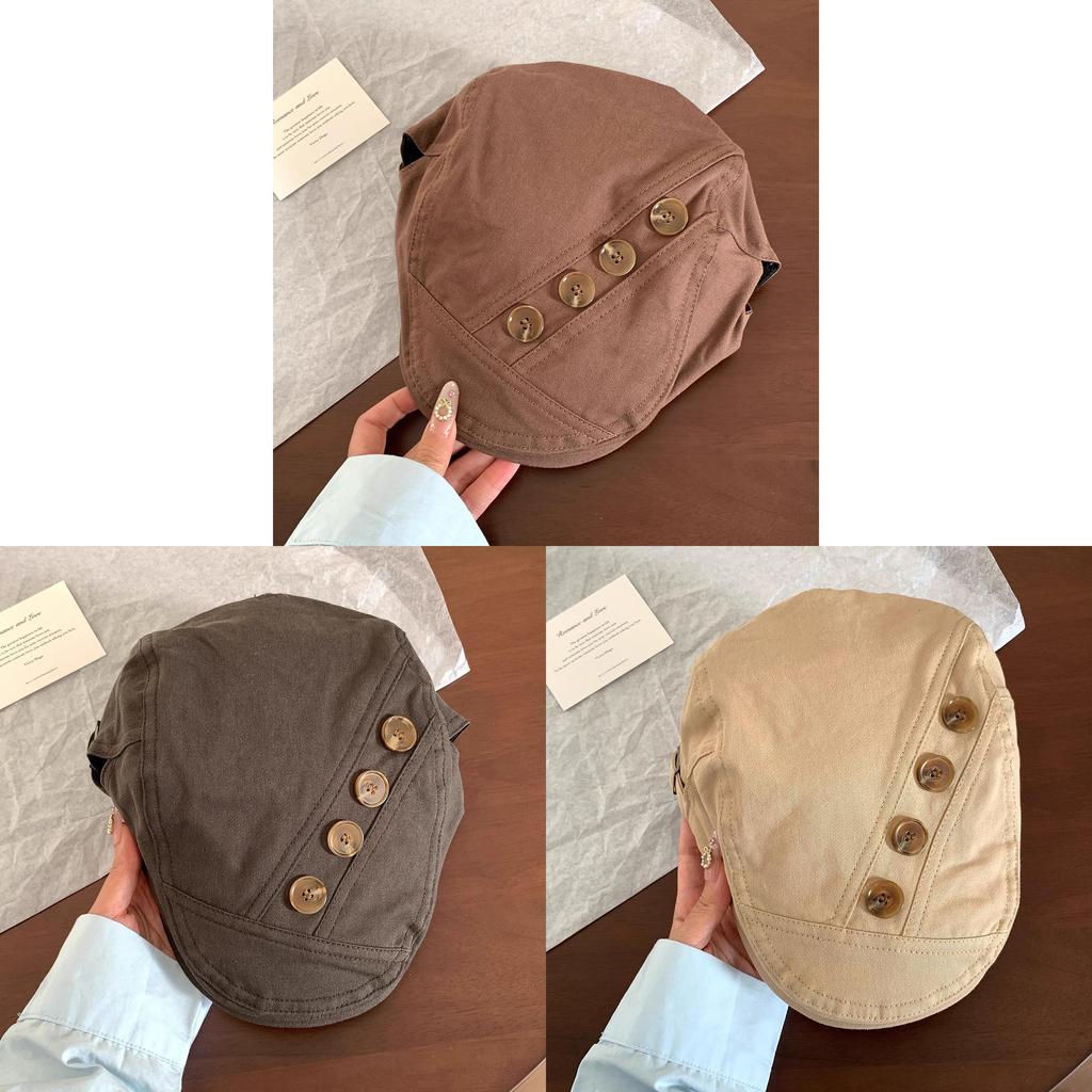 Unisex Cotton Beret With Sun Protection And Adjustable Fit For Spring And Autumn Wear