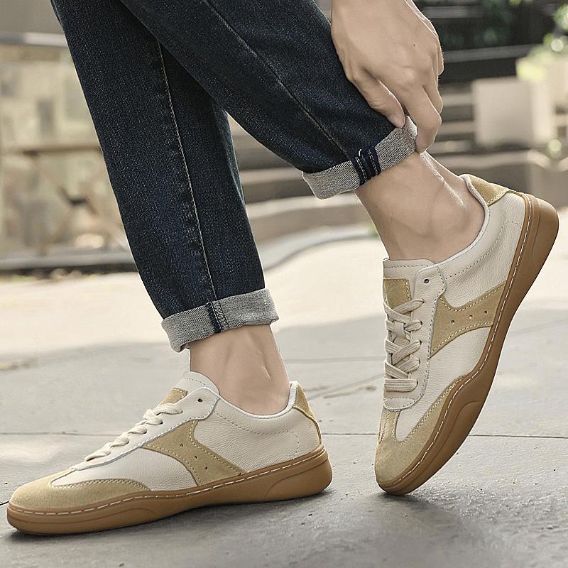 Fashion Men's Genuine Leather Sneakers Casual Fashion Walking Shoes Comfortable Skate Shoes for Men High Quality Male Vulcanize Shoes