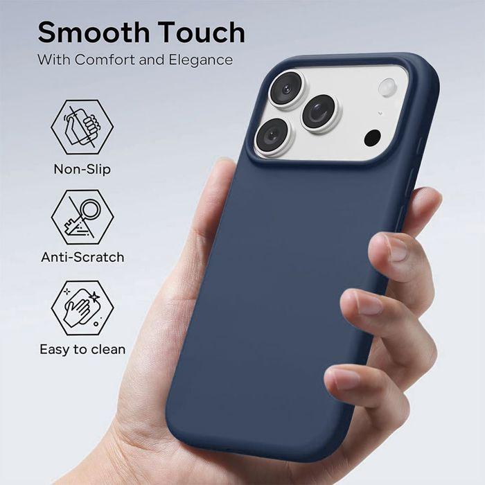 Coque pour iPhone 18 Pro Max, Protection Silicone Liquide Ultra Fine Antichoc - Bleu Marine