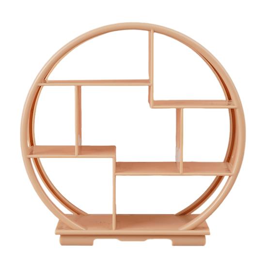 Yousheng Miniature Display Shelf Chinese Style Furniture Round Decorative Shelf Ornament for 1:12 Dollhouse Miniature Model