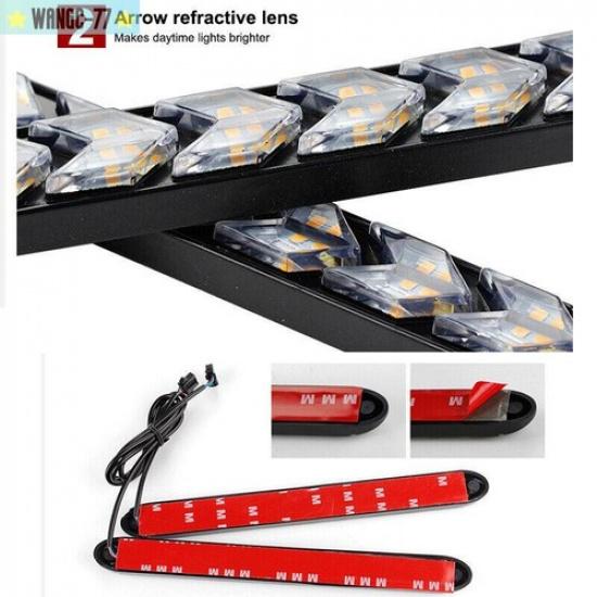 2X 12V 9LED Daytime Running Lights Car Strip DRL Driving Fog Turn Signal Lamp