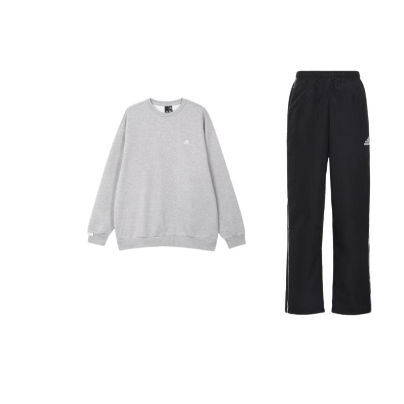 

Adidas Solid Color Logo Long Sleeve Top Comfortable Mid Waist Long Pants Casual Sports Suit Men suit CE9045+IV7599 XXL