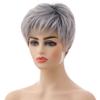 Short Grey Natural Wave Wigs For Women Synthetic Heat Resistant White Cosplay Wig Women's Wigs