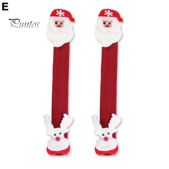 2 vnt Kalėdų šaldytuvo durų rankenos dangtelis Patvarus plaunamas daugkartinio naudojimo rankenos dangtelis šventiniam dekoravimui