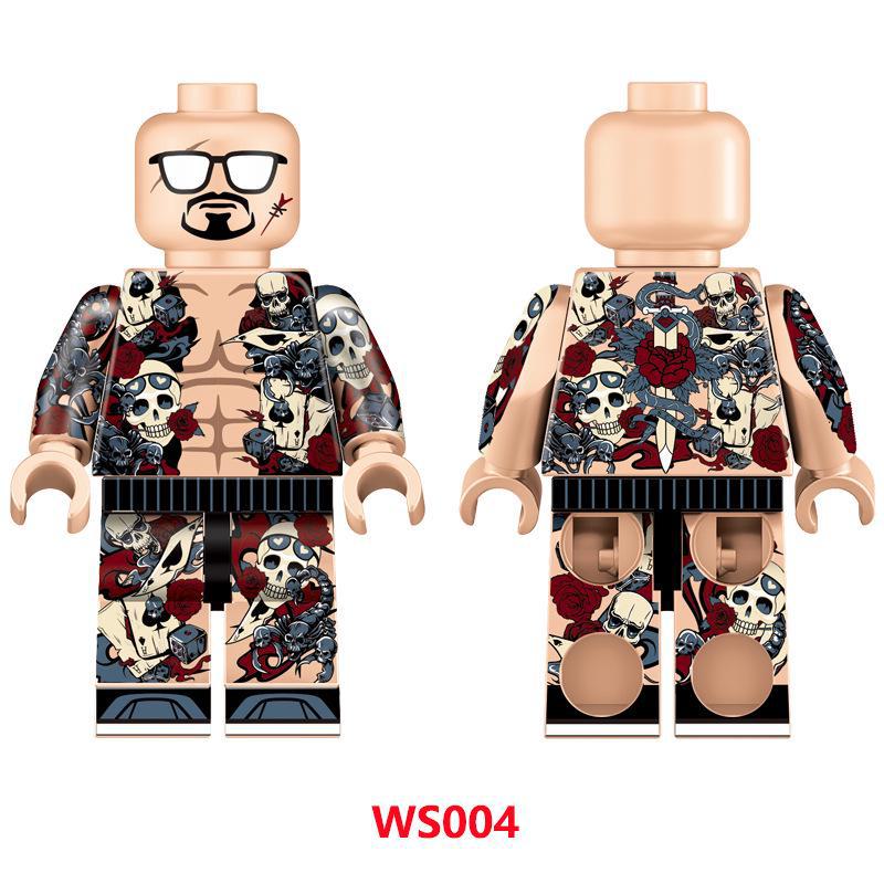 

Классический модный узор татуировки строительные блоки минифигурки игрушечный набор Whole body pattern 004