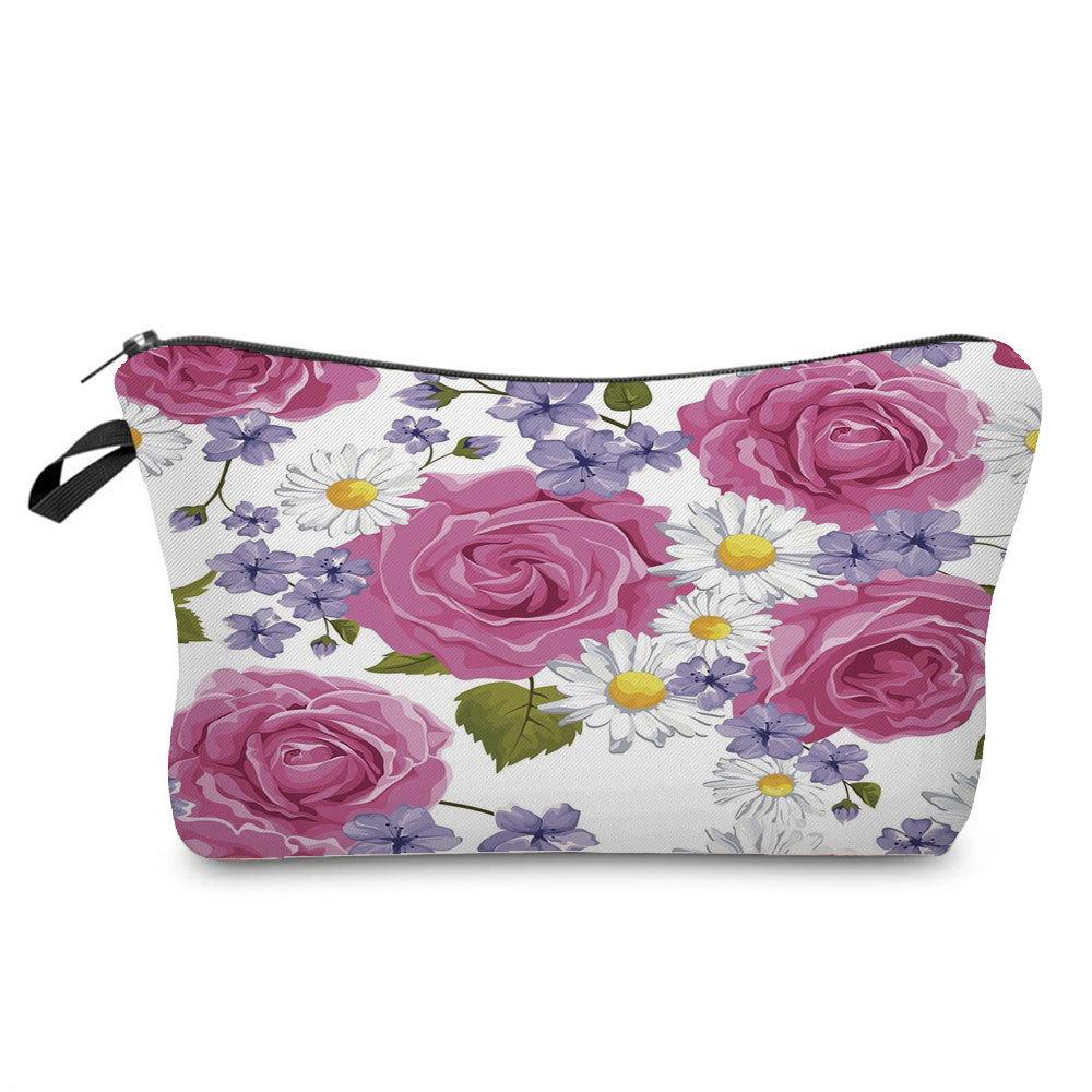 Women Flower Print Cosmetic Bag Toiletries Organize Travel Storage Case 6379