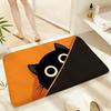 Soft Absorbent Non-Slip Rug Cute Black Cat Series Floor Mat Home Decor Doormat Bedroom Floor Mat Shower Carpet