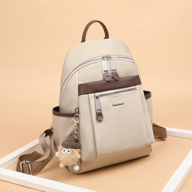 Womens Large Capacity Canvas Backpack School College Travel Daily Use Soft Zipper Urban Minimalist Style