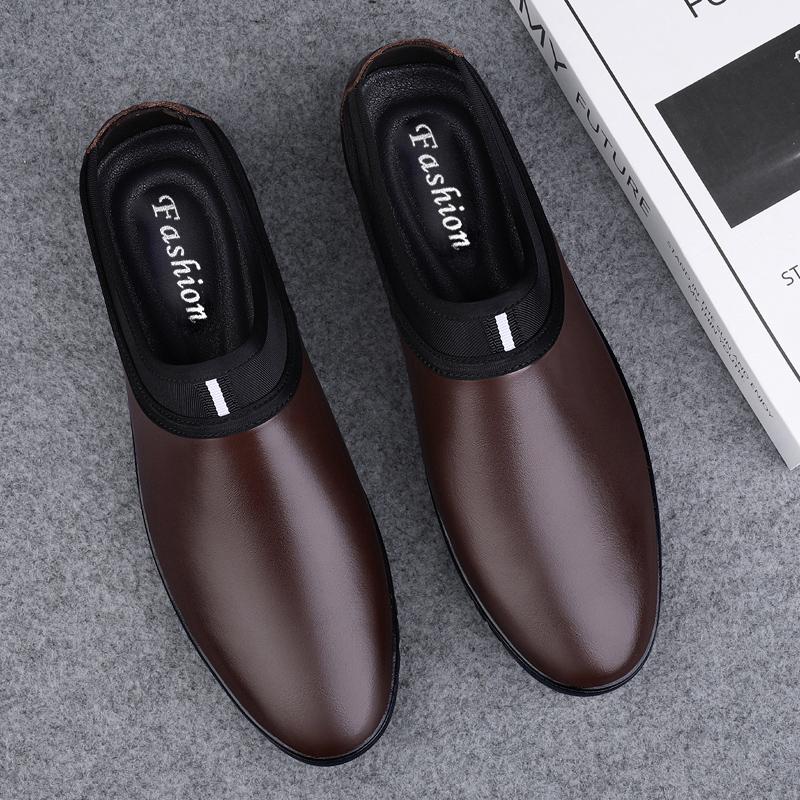 Men's Genuine Leather Shoes Soft Sole Comfortable Flat Shoes Office Commuter Business Shoes Fashion Anti Slip Men's Loafers