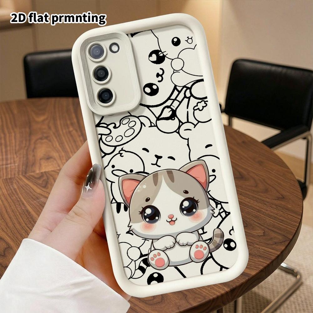 Phone Case: 2D Flat, Suitable for Samsung Galaxy A34 A35 M05 M06 S20 S22 S21 FE Plus 5G Protective Cases, Gray Spotted Kitten, Perfect Christmas and H