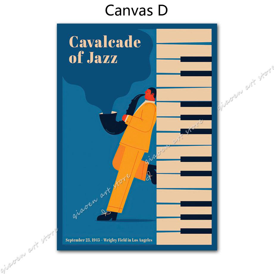 Jazz Club Piano Keys Music Teacher Class Wall Art Canvas Painting Nordic Posters and Prints Wall Pictures for Living Room Decor