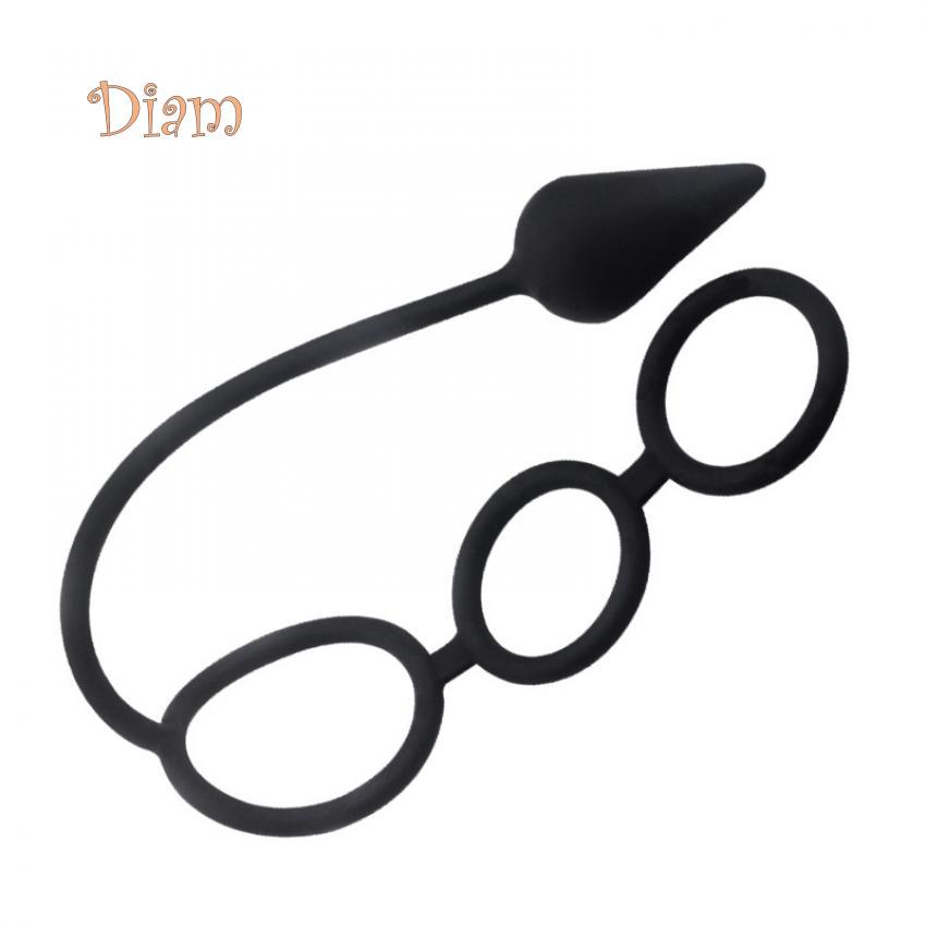 LOL Männer Zeitverzögerung Drei Ring Schwanz Penis Lock Anal Butt Plug Prostata Massager Sex Spielzeug