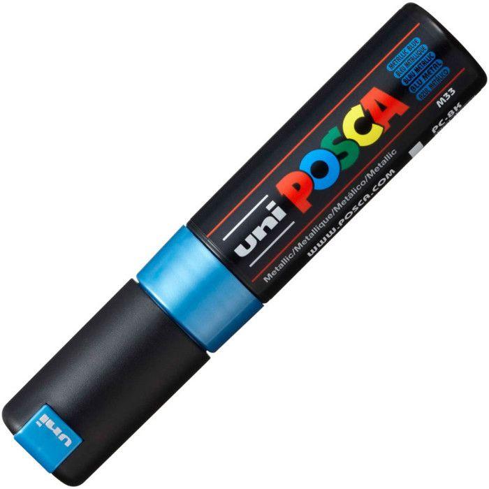 Paint Marker - POSCA - Broad Bevelled Tip - Metal Blue - 8 Mm