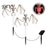 Creepy Halloween Yard Accessories Solar Bat Garden Lights, Realistic Skeleton Pathway Decor, Waterproof LED Decorations Spooky Stake Light for Outdoor