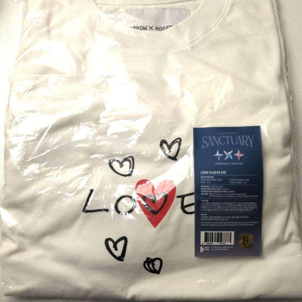 [USED] TXT SANCTUARY POPUP Long Sleeve T-Shirt, Size M, White