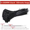 Fascetta autobloccante in nylon di plastica 100 pezzi nera 5x300 fascetta fermacavo anello di fissaggio fascetta 4x200 fascetta avvolgicavo con cerniera set fascetta in nylon