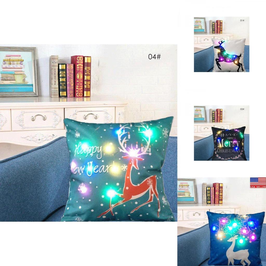 Versatile Christmas-themed Cotton Linen Throw Pillow Case Ideal For Cozy Home Accents