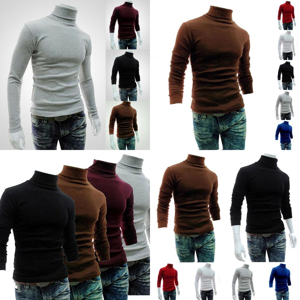 Comfortable Mens High Collar Sweater Turtleneck Long Sleeve Stretch Warm Jumper For Every Occasion