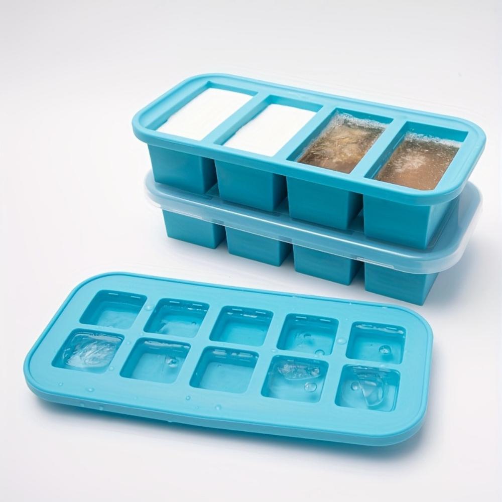 Large Silicone Food Safe Freezer ,Oven Safe Storage Box with Transparent Lid , Multi Purpose Ice Maker , Baking Tray, Dishwasher Safe