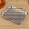 Stainless Steel Baking Pan Tray With Wire Rack Cake Baking Bbq Pan Tray Removable Cooling Rack Oven Cooking Grilling Tool