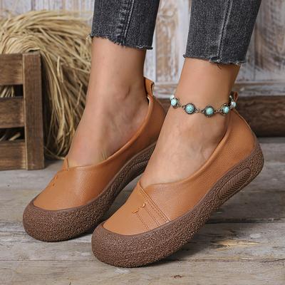 2025 Nouvelles Baskets pour Femmes Décontractées Polyvalentes Femmes Luxe Cuir Souple Baskets Plates Femmes Chaussures Slip-on Mocassins Rétro Faits Main