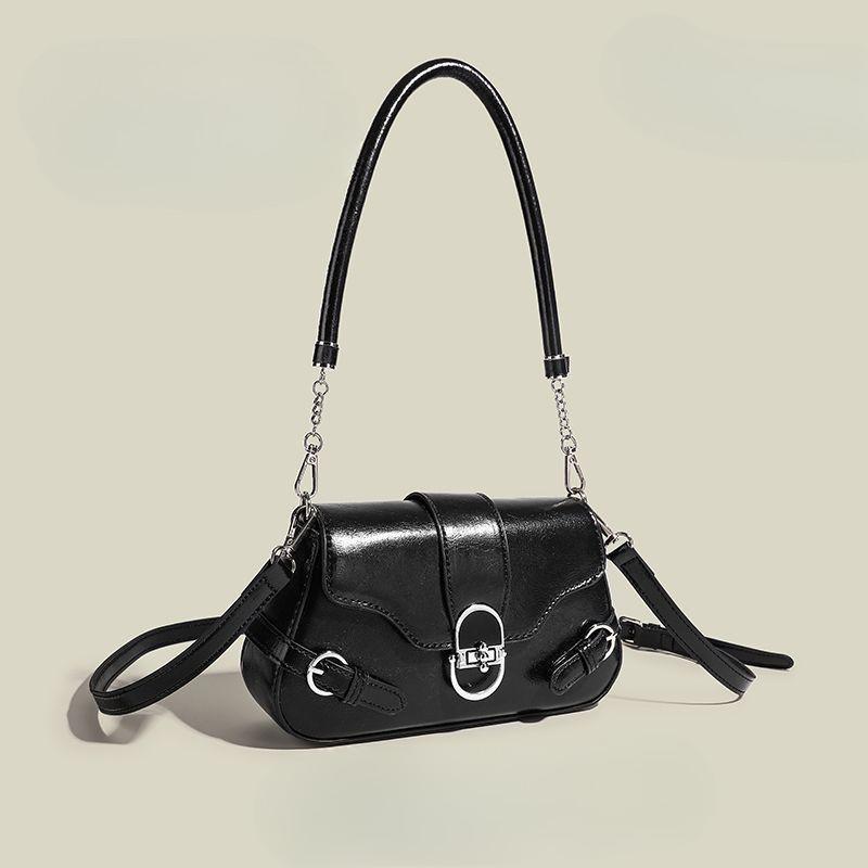 IELGY armpit bag, Mori retro hardware lock flap commuter messenger bag, single shoulder