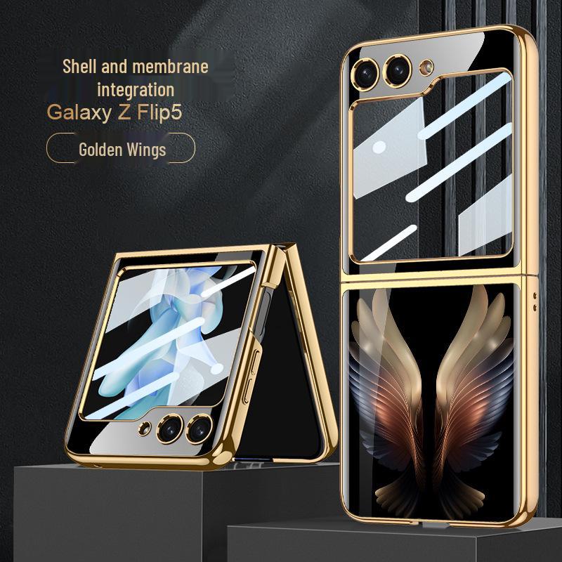 Samsung Galaxy Z Flip 5 Anti-Drop Luxury Glass Case - Full Coverage