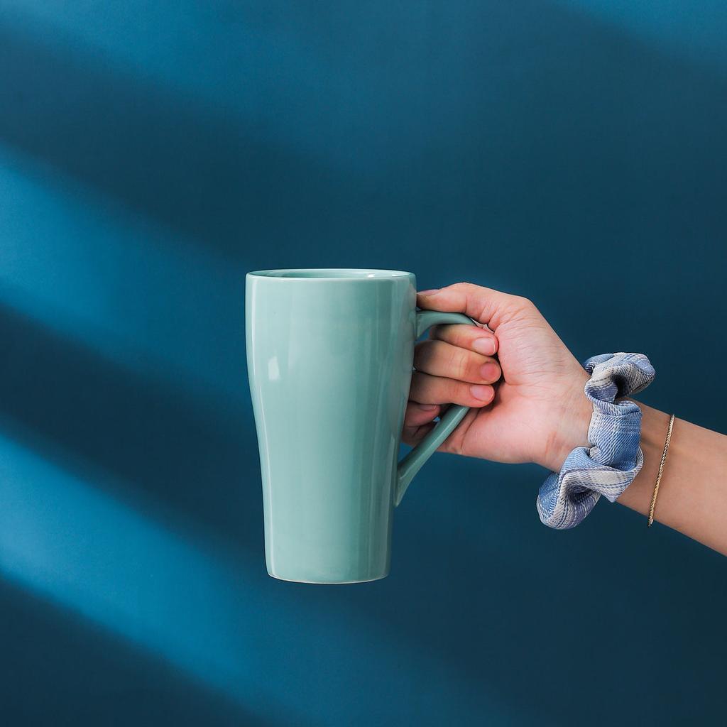 Nordisk stil Ensfarget krus Stor kapasitet Husholdningsvannkopp Keramisk vannkopp Kaffekopp Melkekopp Frokostkopp