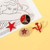 Russian Funny Cat Pins Russian Blue Cat Cat Star Brooches  Funny Communist Gifts