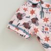 1-6Y Toddler Girls Cow Print Short Sleeve Button-Up Pajamas Top Shorts Summer 2PC Cotton Flower Pajamas Set