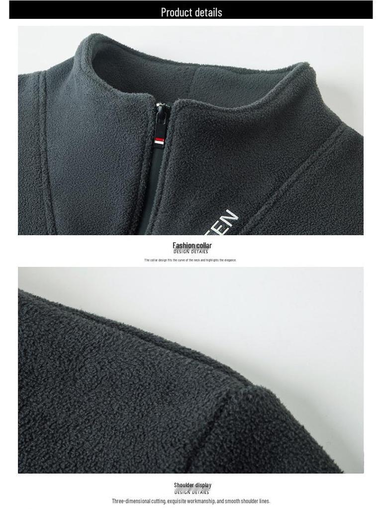 Men's Mid-Age Versatile Plus Velvet Hoodie - Cross2025 Autumn/Winter Pullover with Zipper Collar