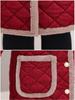 Cozy Plaid Fleece-Lined Jacket for Elderly Women - Mid-Length Winter Coat for Grandmothers