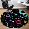 1pc Geometric Patterns Office Round Area Rug, Indoor Mat Suitable ForOffice, Under Office Chairs Bedroom Living Room Home Decor, Room Decot018