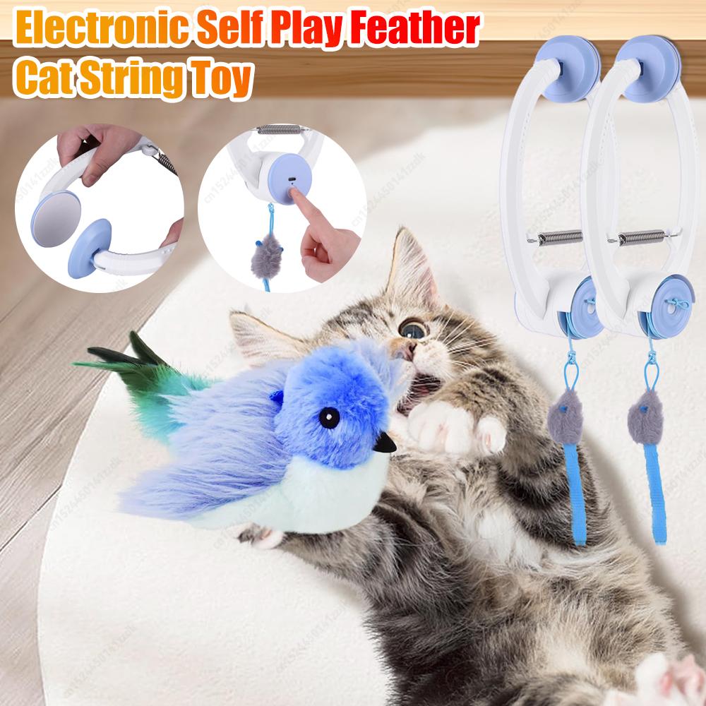 1/2pcs Cat Toys Electric Door Hanging Cat Toy Interactive Cat Toy USB Rechargeable Self Play Toy Retractable Kitten Toys