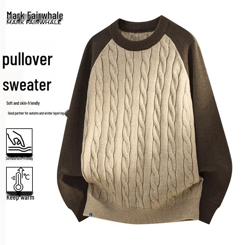Mark Fairwhale Men's Thickened Casual Oversize Knit Sweater