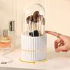 Rotatable Makeup Brush Cylinder with Cover Compartment Pen Holder Dressing Table Shelf  Collection