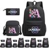 3Pcs/set 26 English Letter Printed Backpack with Shoulder Bag Pencil Case for Student Boy Girl SchoolBag Large Capacity Waterproof Bookbag Kid Gift