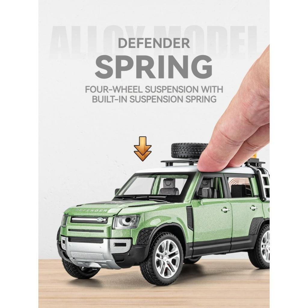 1/24 Scale Land Rover Defender Diecast Model Car: Detailed Replica with Opening Doors, Hood & Trunk,Ideal Gift for Car Lovers