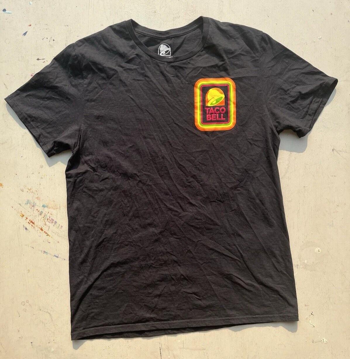 Women s Taco Bell T-Shirt Black Classic Logo L Food Uniform Street Retro Border 4XL