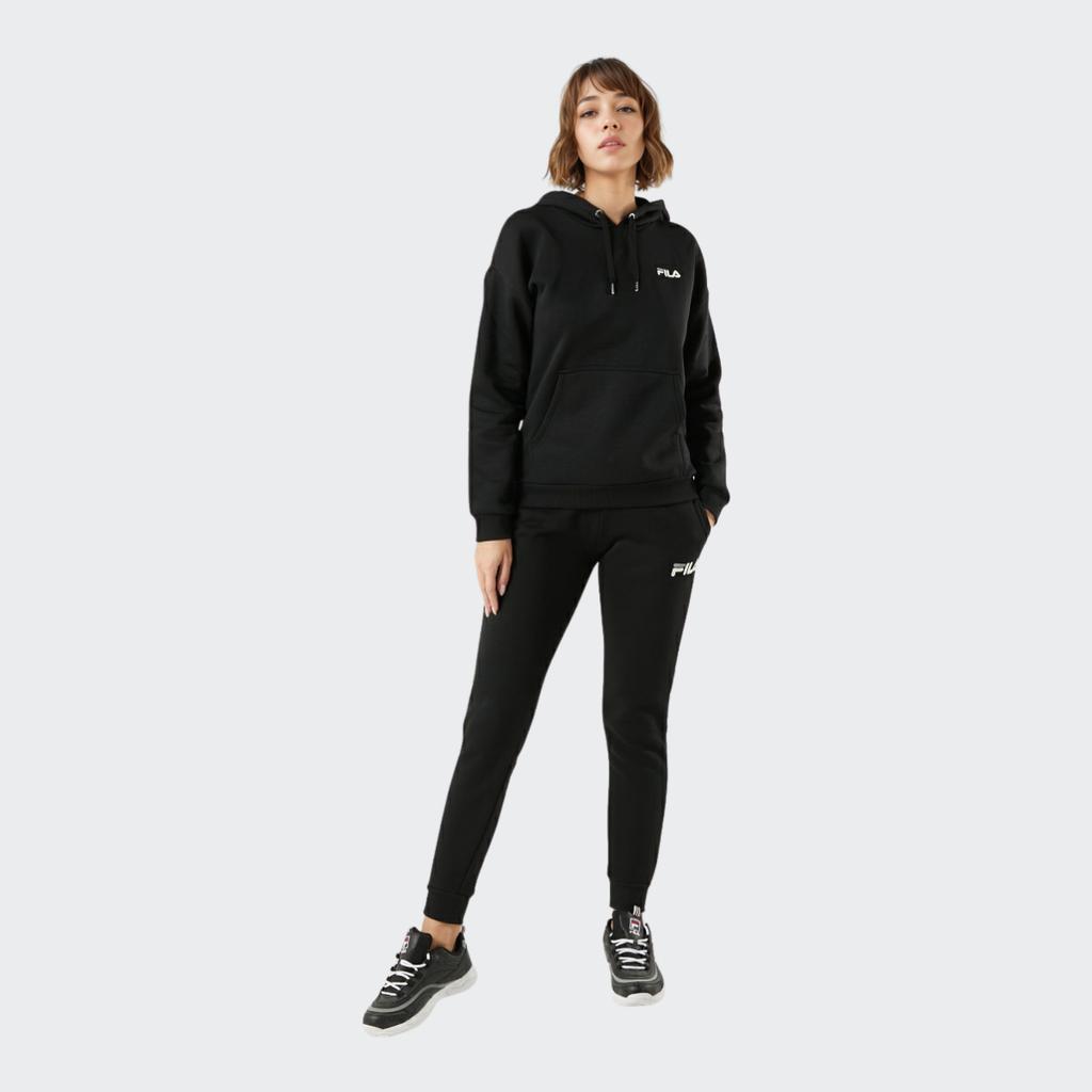 Fila X Magic Stick Collaboration SS23 Jednokolorowe Spodnie Sportowe Dzianinowe z Prostą Nogawką i Średnim Stanem Damskie spodnie Czarne F11W329601F-BK