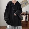 Spring Autumn V-neck Solid Color Casual Fashion Pullover Tee Male Long Sleeve All-match Bottomed T-shirt Top Men