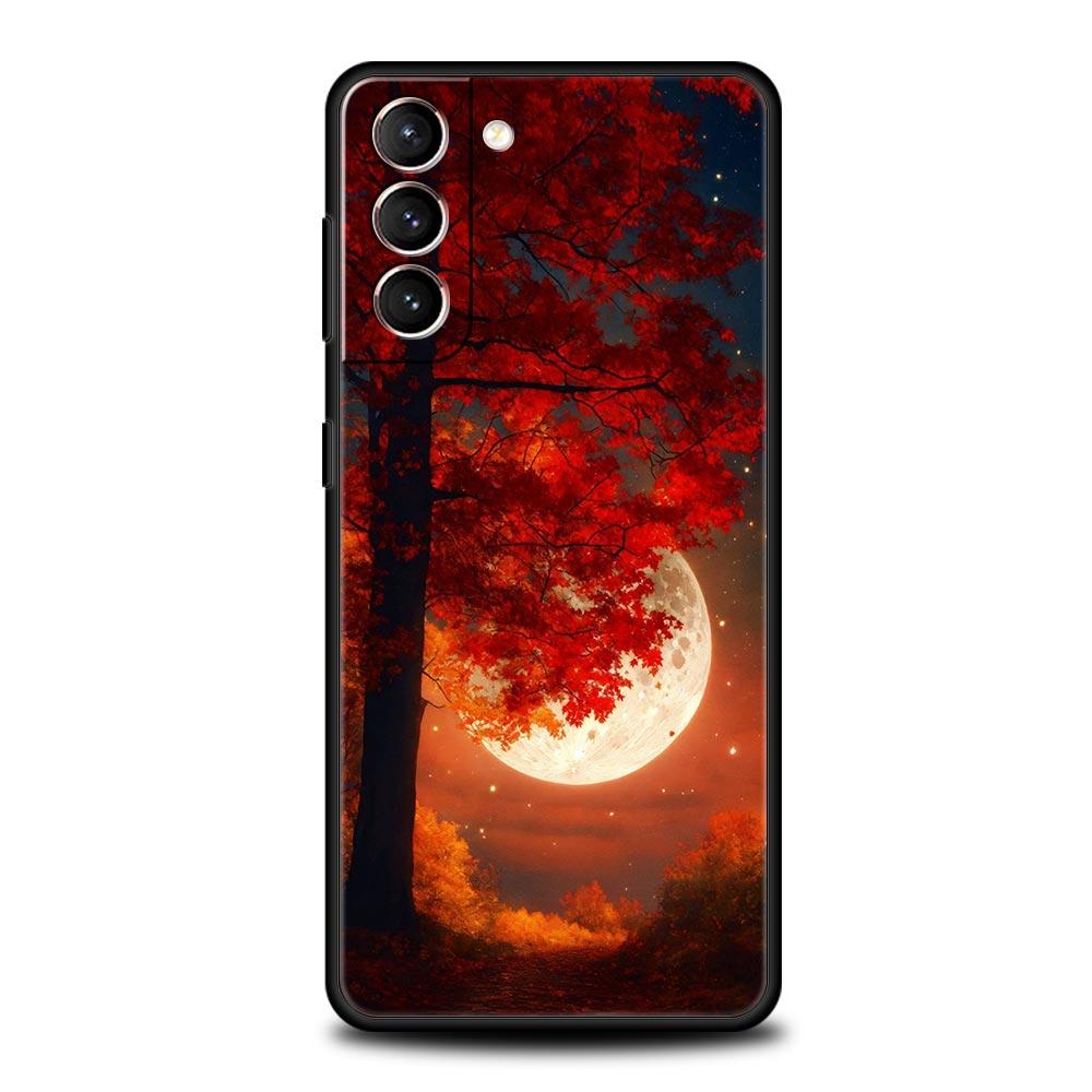 Mond am Ast Handyhülle für Samsung Galaxy S25 S24 S23 S22 S20 Ultra S21 FE 5G S10 Plus S10E Weiche TPU-Hülle