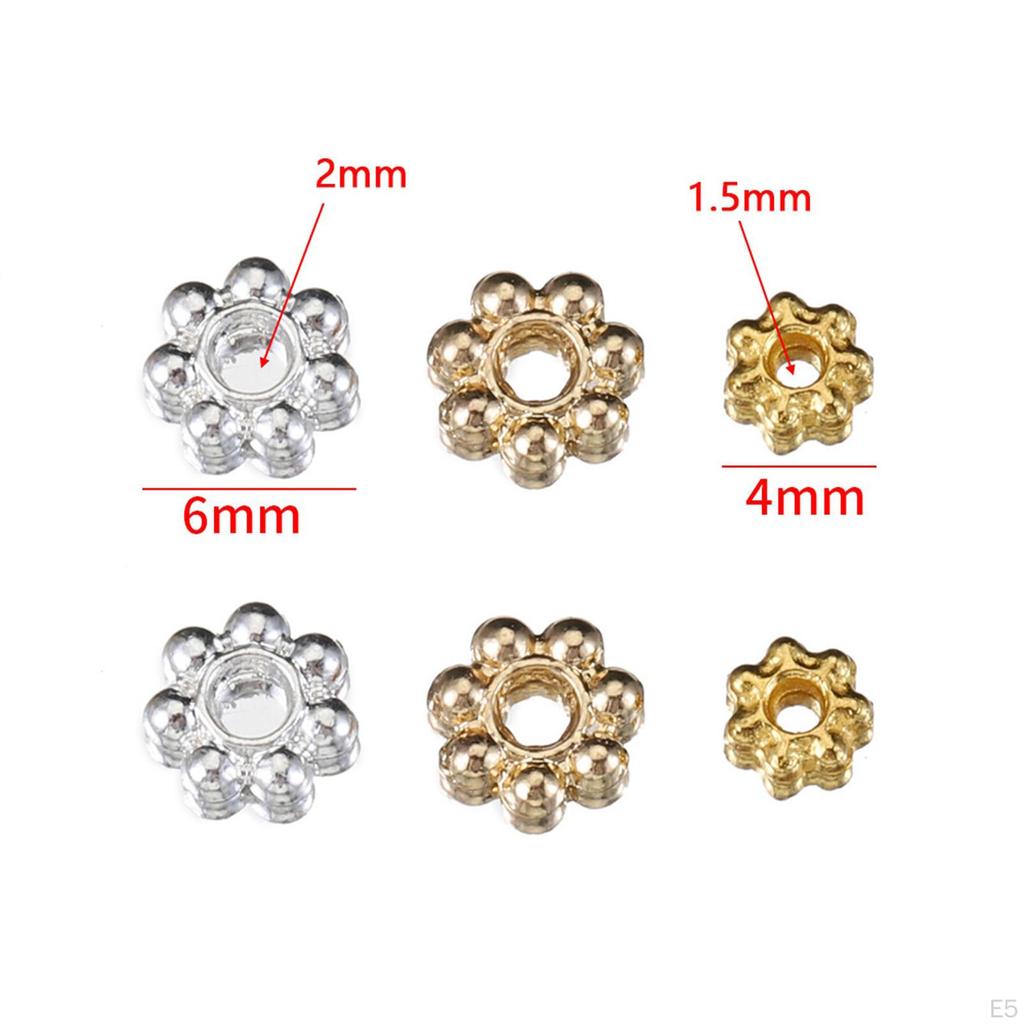 200-Piece Snowflake Spacer Beads Assortment for DIY Jewelry Making and Crafts