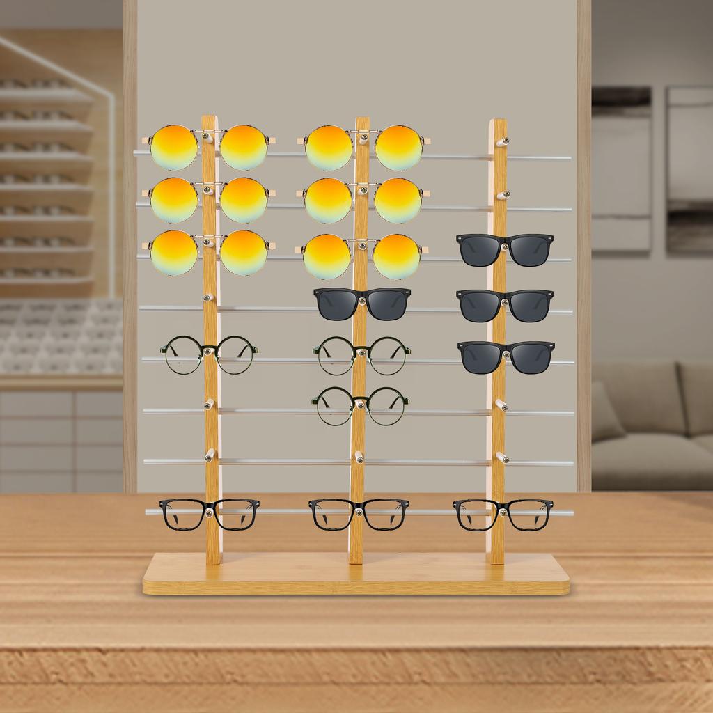 Sonnenbrillen-Displayständer, Brillenhalter-Ständer, Brillen-Organizer-Regal, 3-stöckig, 24 Paar Kapazität, Robuste Brillenaufbewahrung für den Einzelhandel