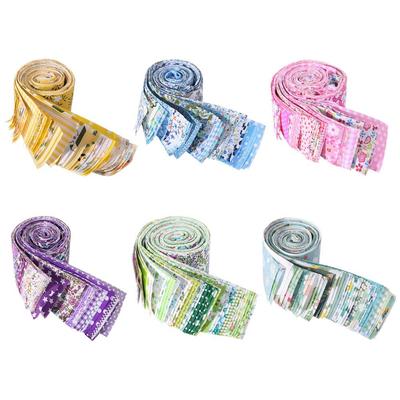 40 ks Jelly Roll Květinová bavlněná látka DIY Barevná tištěná patchworková látka Prošívací proužky Ruční šicí materiál Látka