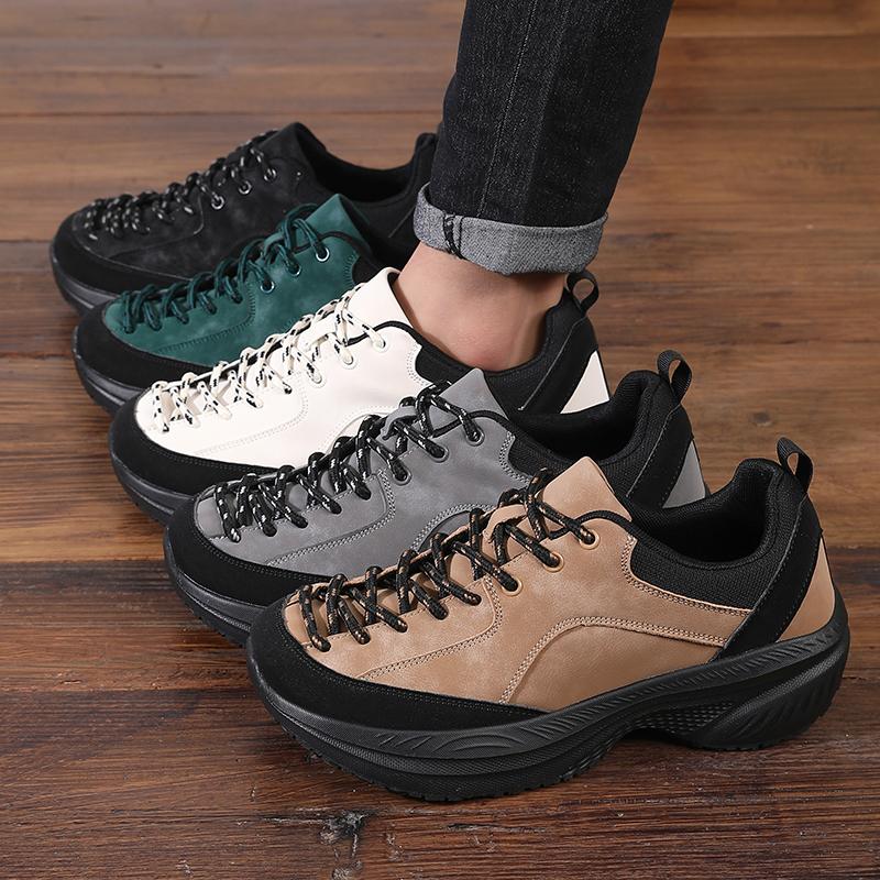 Men Wide Suede Hiking Shoes Non Slip Wear Resistant Low Top Mountain Climbing Sneakers Eco Friendly Zero Drop Running Shoesr