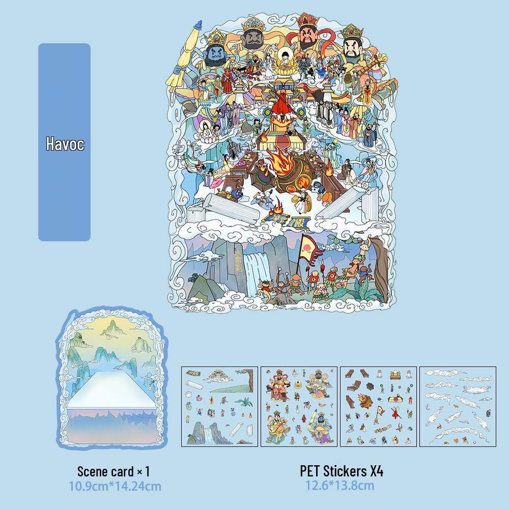 Micro Ink 3D Cartoon Decompression Stickers for DIY Miniature Scene Journals