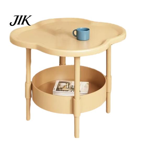 Bedside Coffee Table 2-Tier Flower Shaped Side with Open Storage Shelf Multifunctional Multi-functional Nightstands Living Room Bedroom Office