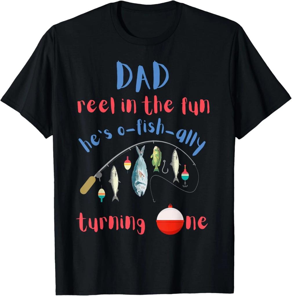 Dad Dad Fishing First Birthday O-fish-ally One 1st Bday Gift Unisex T-Shirt