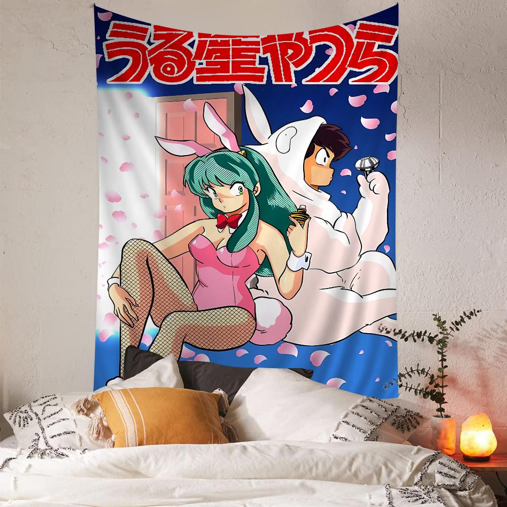 Urusei Yatsura Anime DIY Wall Tapestry Hanging Tarot Hippie Wall Rugs Dorm Home Decor Charm Tapestry Exquisite Workmanship